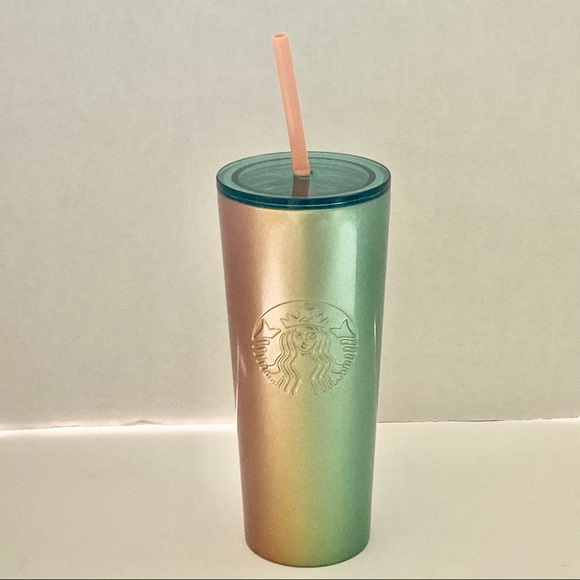 NWT Starbucks Metal 16 oz Tumbler with Straw